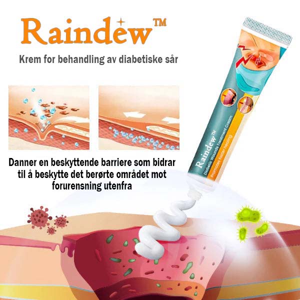 Raindew™🔥Diabetisk sårbehandlingskrem - Kjøp 1 få 1 - 🚨{Begrenset lager}🚨