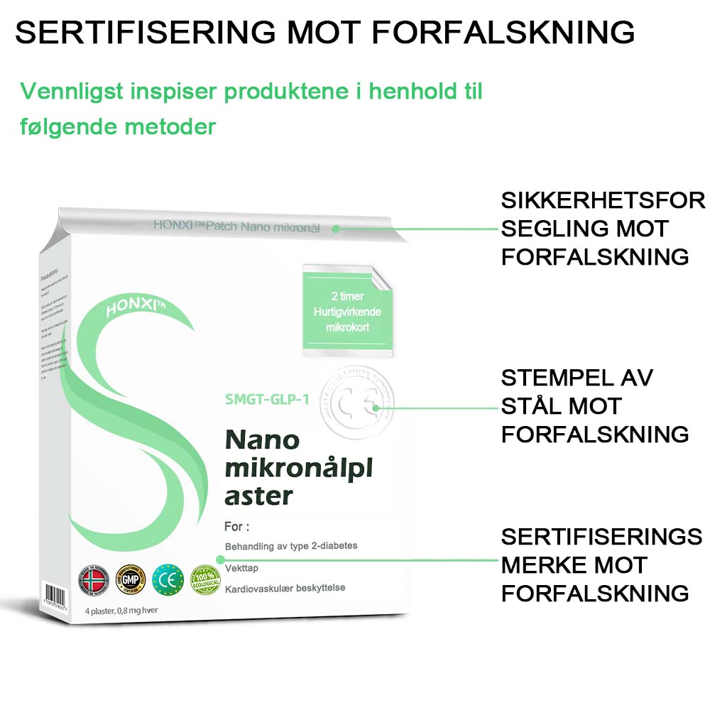 Honxi™ SMGT-GLP-1 Nano mikronål Patch 2.0👩⚕️ (Smertefri, langvarig, adressering av diabetes, fedme og hjerte- og karsykdommer)