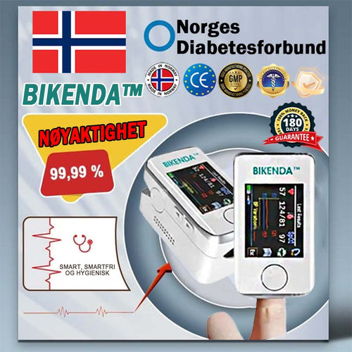 Bikenda™ Avansert Ikke-Invasiv Blodsukkermåler – 99,9 % Nøyaktighet + Eksklusiv Gave! Stolt Brukt av Ledende Sykehus Verdensomspennende