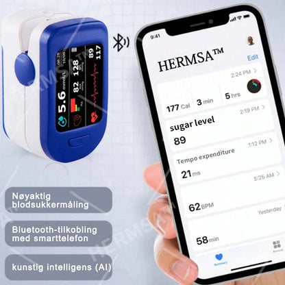 HERMSA Høypresisjons Multi-Use Ikke-Invasiv Medisinsk Enhet (For Blodsukker, Blodoksygen og Blodtrykksmåling) [99,9% Nøyaktighet]