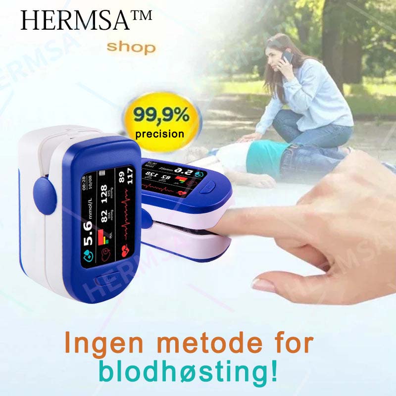 HERMSA Høypresisjons Multi-Use Ikke-Invasiv Medisinsk Enhet (For Blodsukker, Blodoksygen og Blodtrykksmåling) [99,9% Nøyaktighet]