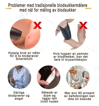 HERMSA Høypresisjons Multi-Use Ikke-Invasiv Medisinsk Enhet (For Blodsukker, Blodoksygen og Blodtrykksmåling) [99,9% Nøyaktighet]