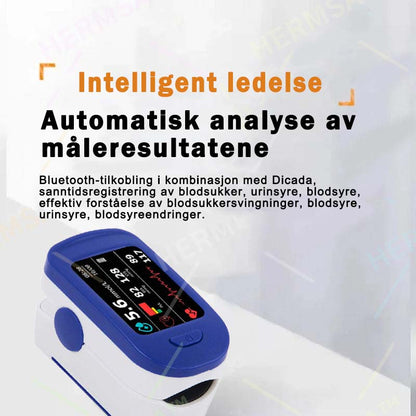 HERMSA Høypresisjons Multi-Use Ikke-Invasiv Medisinsk Enhet (For Blodsukker, Blodoksygen og Blodtrykksmåling) [99,9% Nøyaktighet]