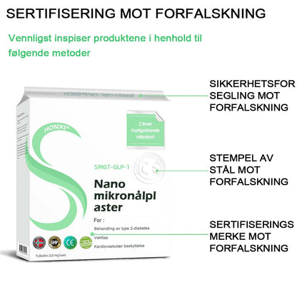 Honxi™ SMGT-GLP-1 Nano mikronål Patch 2.0👩‍⚕️  (Smertefri, langvarig, adressering av diabetes, fedme og hjerte- og karsykdommer)